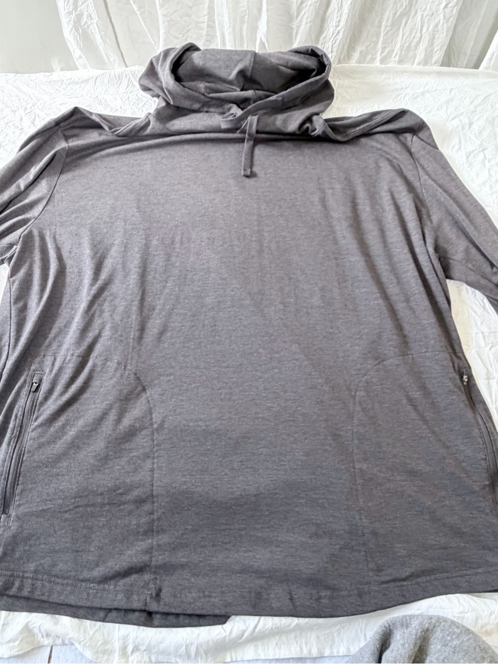 Fresh Clean Threads Dark Gray Lightweight Hooded Pullover Sweatshirt - Picture 4 of 8